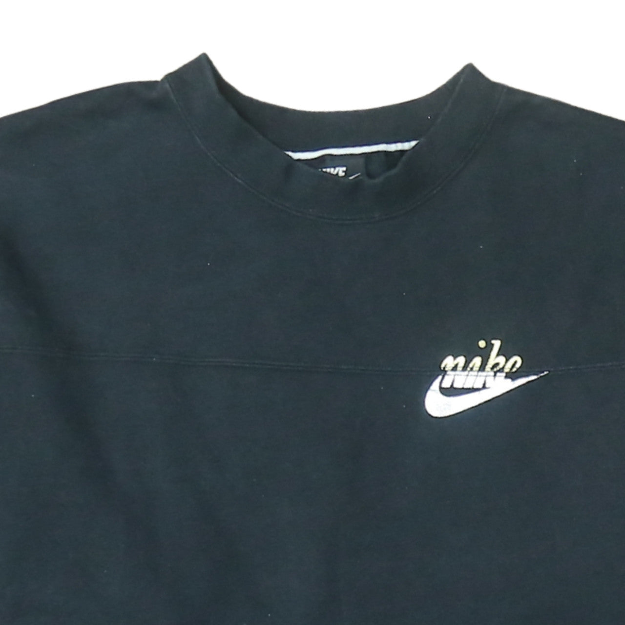 Nike Womens Black S Pullover Sweatshirt Logo Cotton Blend