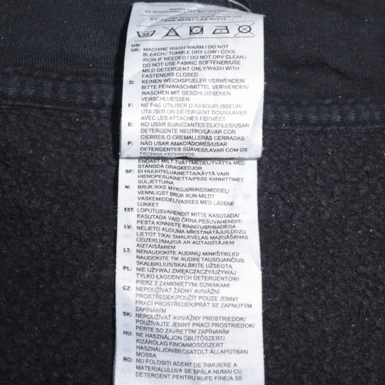 Adidas Men's Black Full Zip Hoodie Size M Sports Fleece