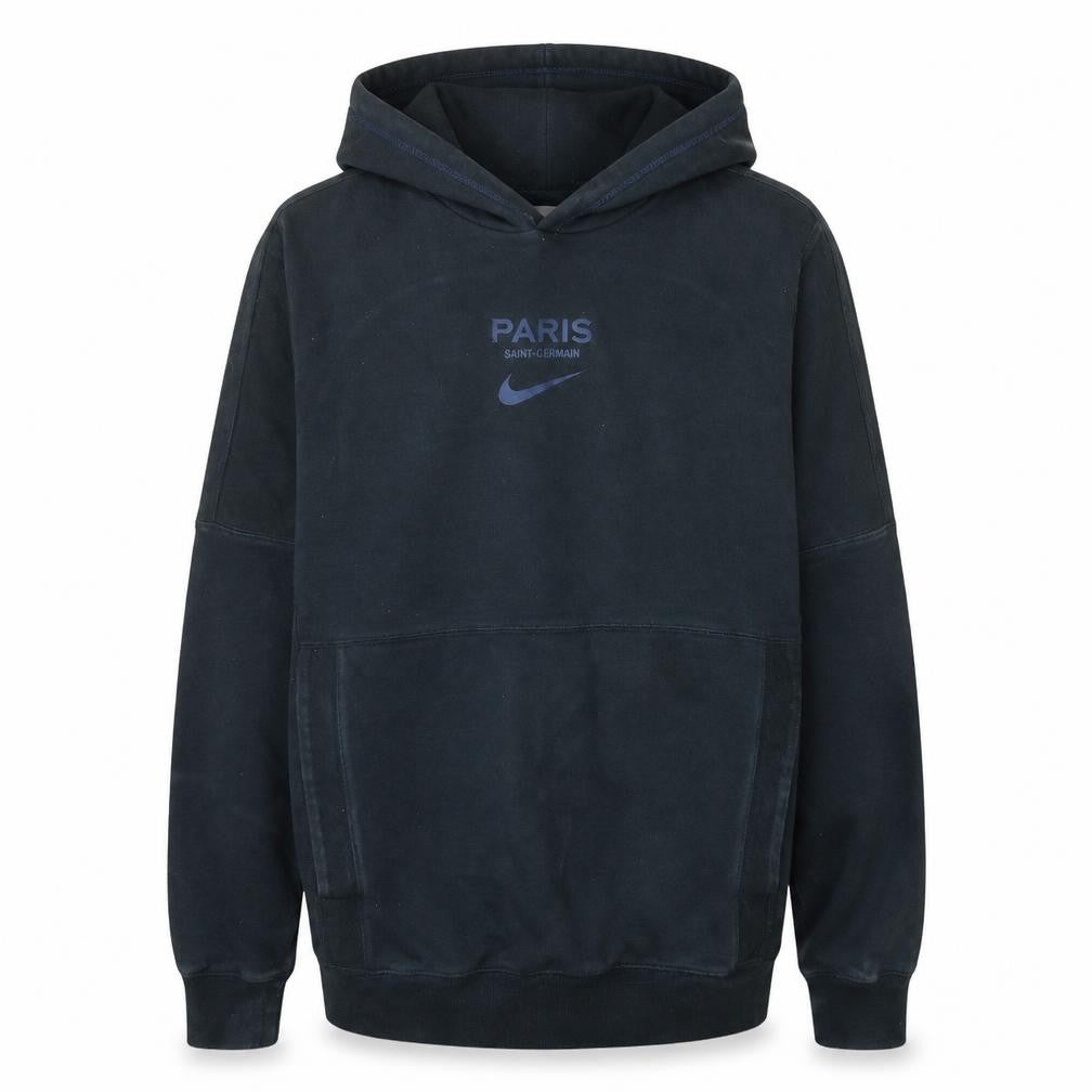 Front view of Nike Paris Saint-Germain Men's Black Pullover Hoodie, size S