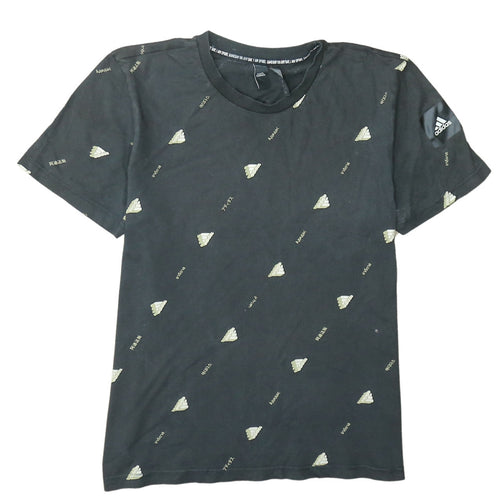 Adidas Men's Black Logo Graphic Print Cotton T-Shirt Size L