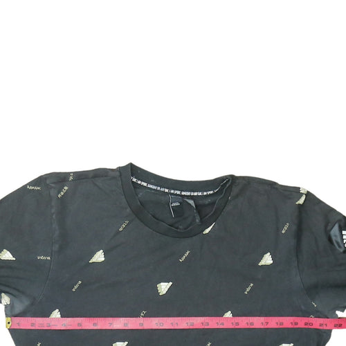 Adidas Men's Black Logo Graphic Print Cotton T-Shirt Size L