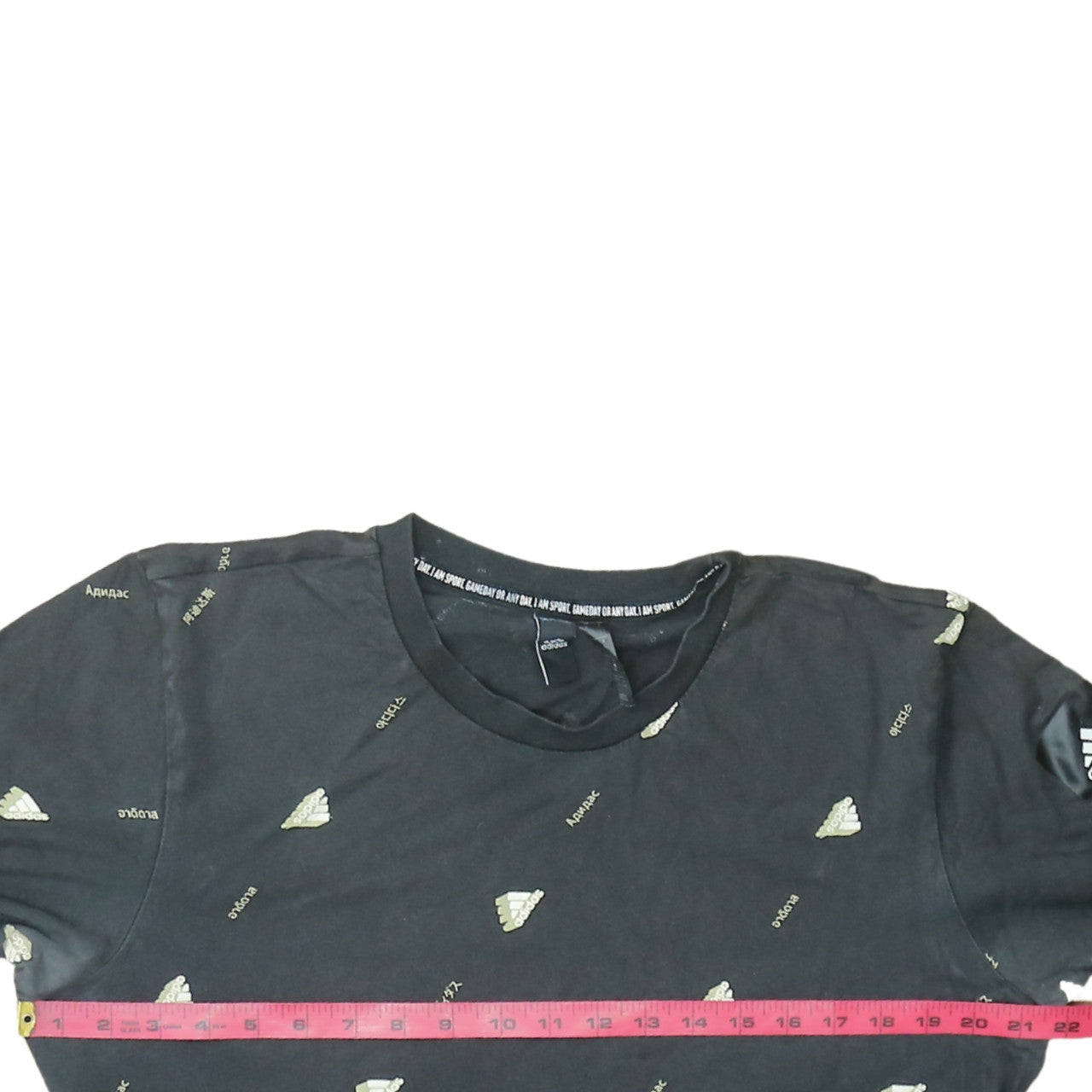 Adidas Men's Black Logo Graphic Print Cotton T-Shirt Size L