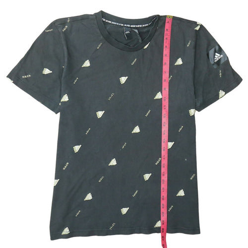 Adidas Men's Black Logo Graphic Print Cotton T-Shirt Size L