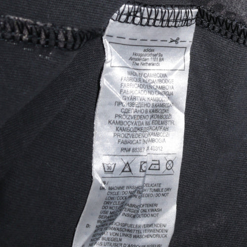 Adidas Men's Black Logo Graphic Print Cotton T-Shirt Size L
