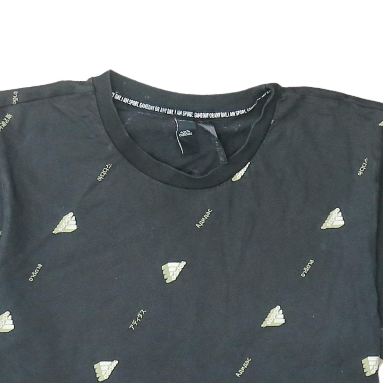Adidas Men's Black Logo Graphic Print Cotton T-Shirt Size L