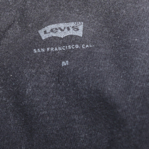 Levi's Men's Black V-Neck Regular Fit Cotton T-Shirt Size M