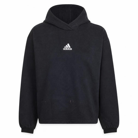 Front view of Adidas women’s black pullover hoodie, size M, 12-14 cotton blend