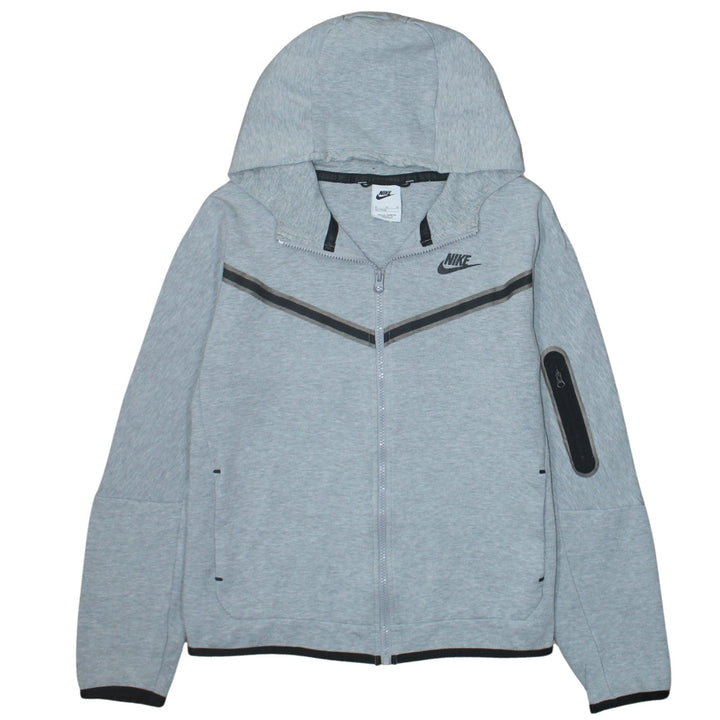 Nike Boys Grey XL Full Zip Hoodie with Logo and Pockets