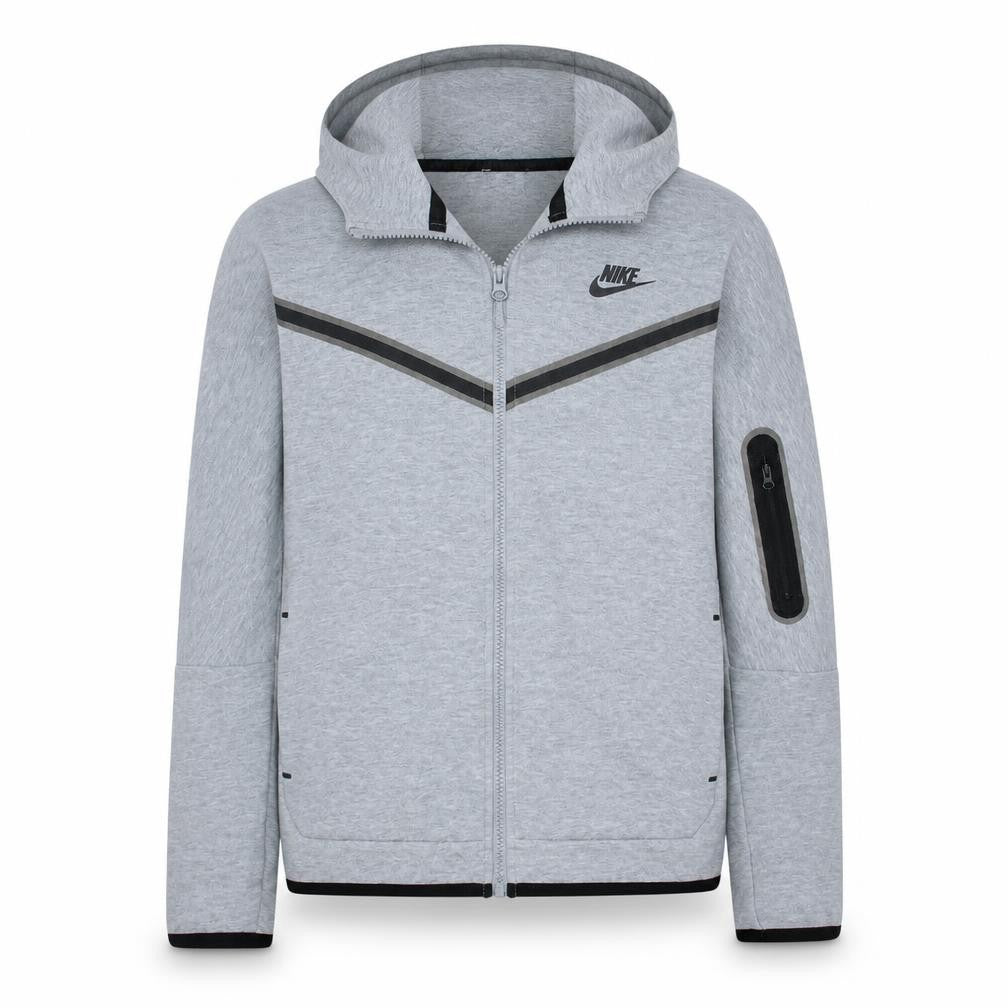 Nike Boys Grey XL Full Zip Hoodie with Logo and Pockets
