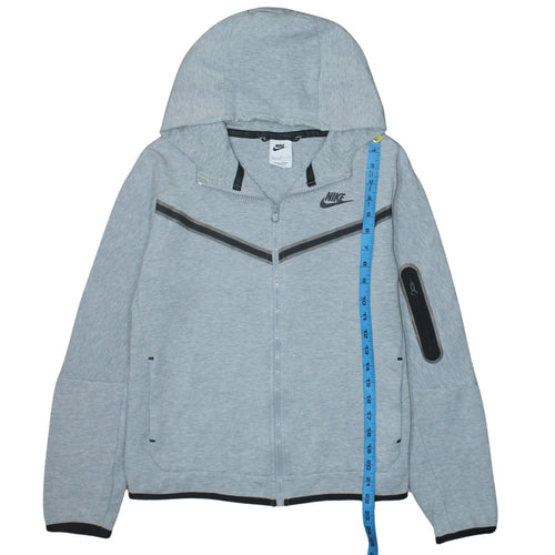 Nike Boys Grey XL Full Zip Hoodie with Logo and Pockets