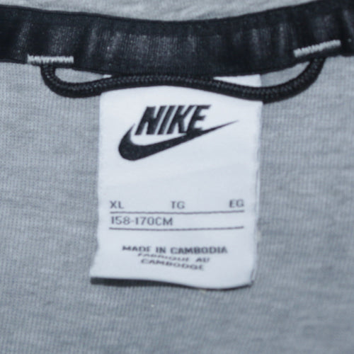 Nike Boys Grey XL Full Zip Hoodie with Logo and Pockets