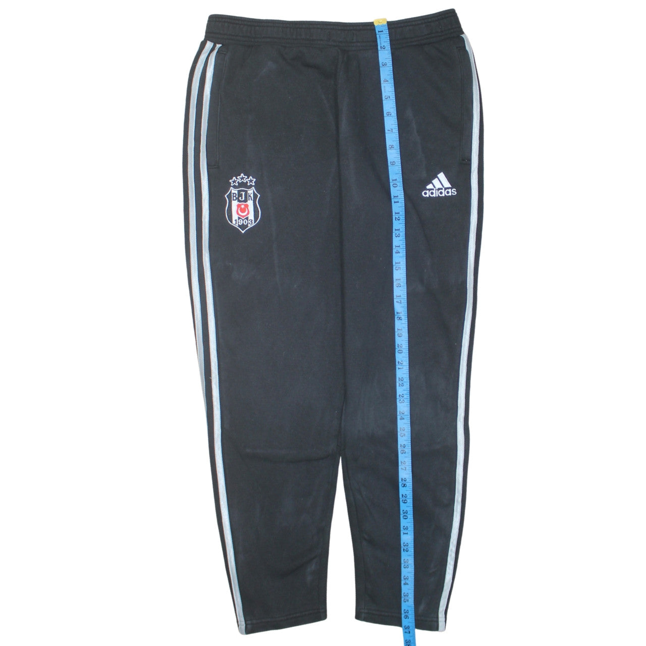 Adidas Mens Black L Track Pants Football Tapered Joggers