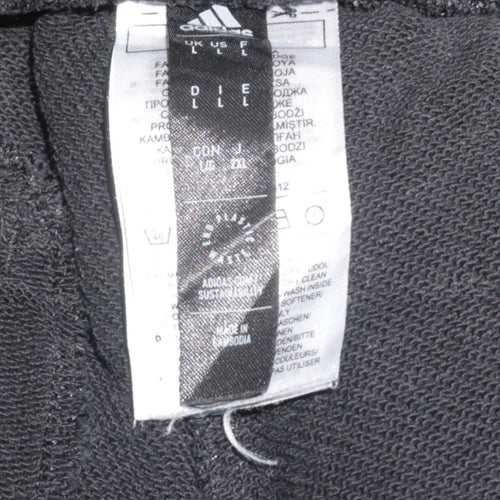Adidas Mens Black L Track Pants Football Tapered Joggers