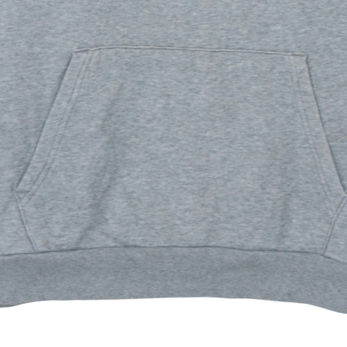 Puma Men's Grey Pullover Hoodie L Graphic Logo Fleece Sweatshirt