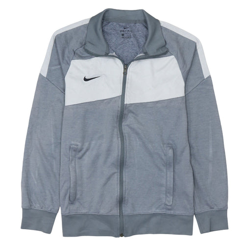 Nike Men's Grey Dri-Fit Track Jacket Size S Full Zip Polyester