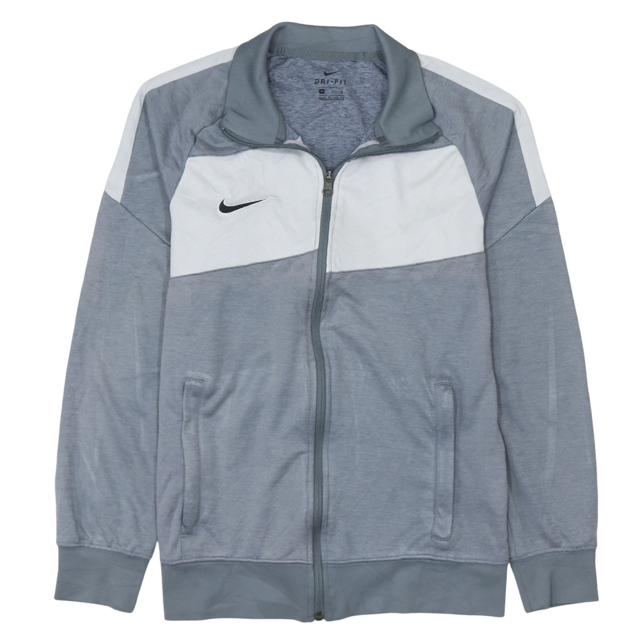 Nike Men's Grey Dri-Fit Track Jacket Size S Full Zip Polyester