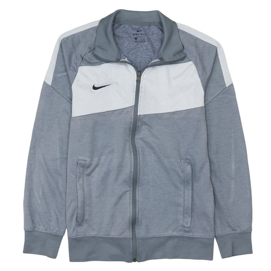 Nike Men's Grey Dri-Fit Track Jacket Size S Full Zip Polyester