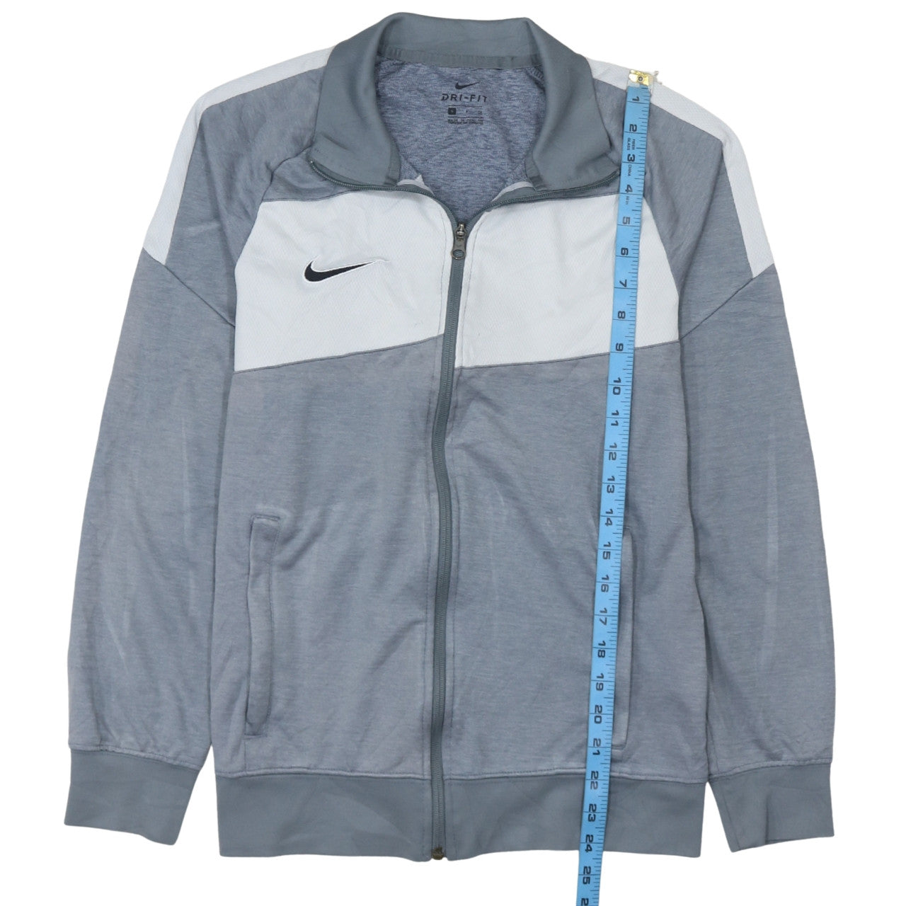 Nike Men's Grey Dri-Fit Track Jacket Size S Full Zip Polyester