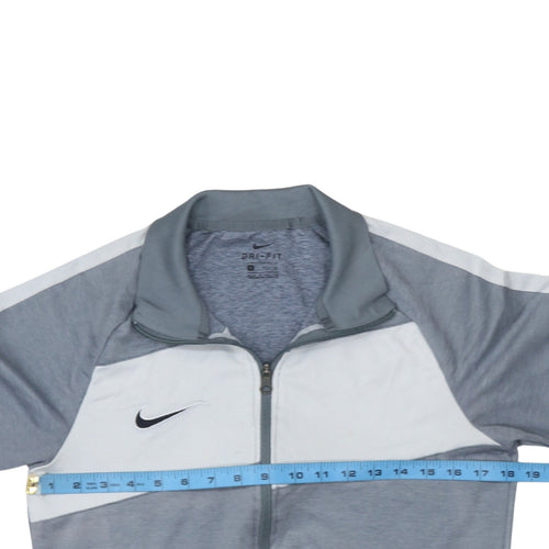 Nike Men's Grey Dri-Fit Track Jacket Size S Full Zip Polyester