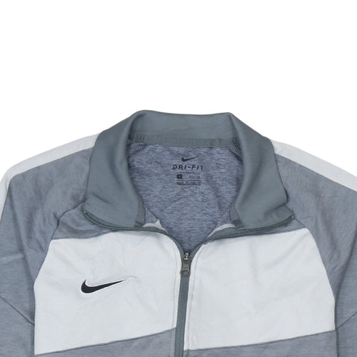 Nike Men's Grey Dri-Fit Track Jacket Size S Full Zip Polyester