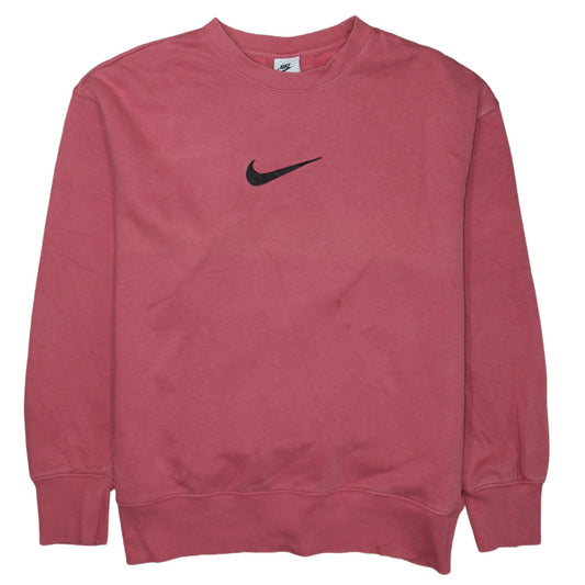Nike Womens Pink Crew Neck Pullover Sweatshirt Small Cotton Blend