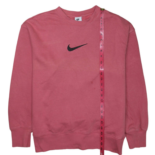 Nike Womens Pink Crew Neck Pullover Sweatshirt Small Cotton Blend