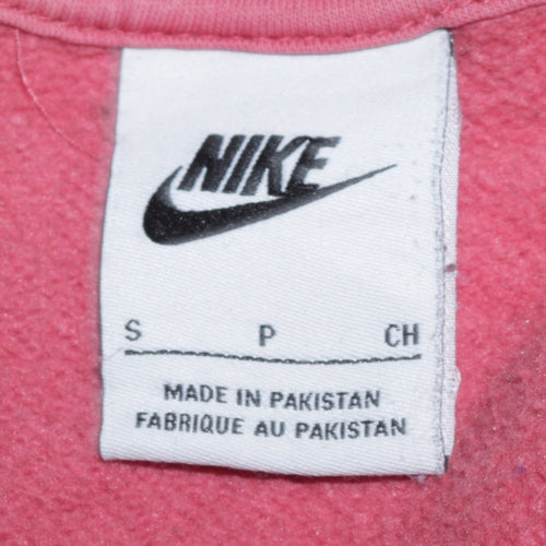 Nike Womens Pink Crew Neck Pullover Sweatshirt Small Cotton Blend