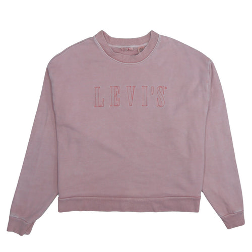 Levi's Women's Pink Crew Neck Pullover Sweatshirt Medium