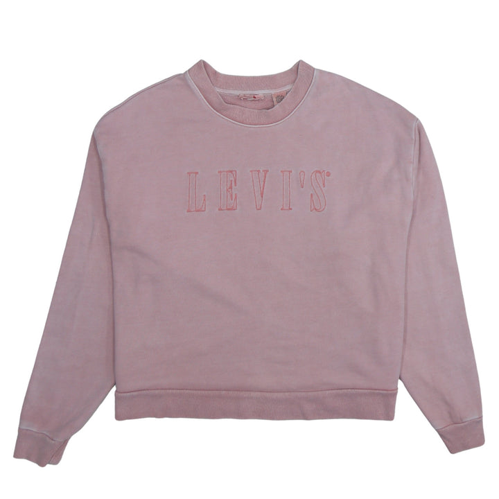 Levi's Women's Pink Crew Neck Pullover Sweatshirt Medium