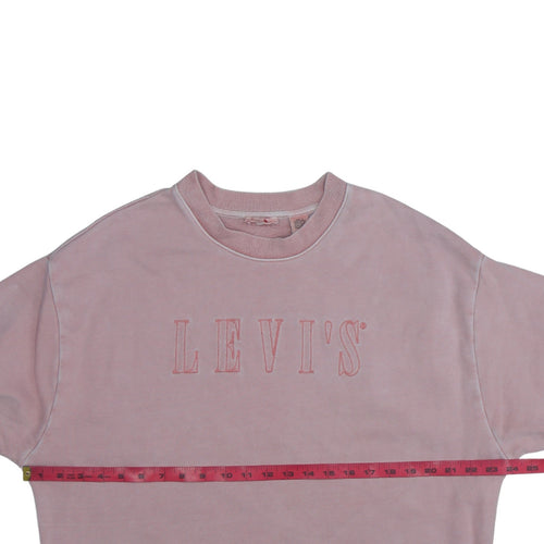 Levi's Women's Pink Crew Neck Pullover Sweatshirt Medium