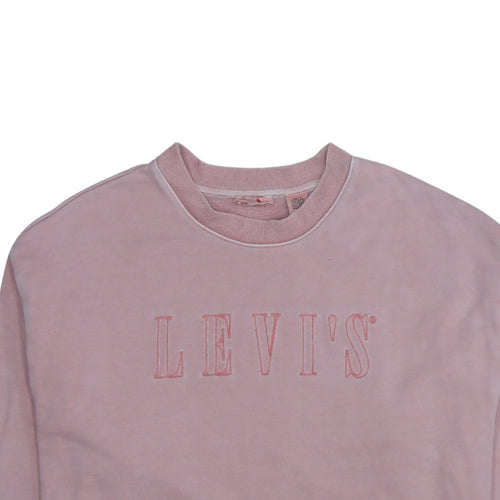 Levi's Women's Pink Crew Neck Pullover Sweatshirt Medium