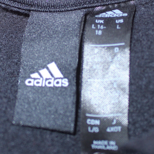 Adidas Women Black 1/4 Zip Pullover Sweatshirt UK 16-18 Activewear