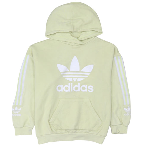Adidas Womens Yellow Hooded Pullover Sweatshirt Size 10 Regular