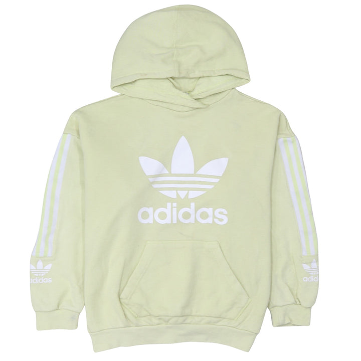 Adidas Womens Yellow Hooded Pullover Sweatshirt Size 10 Regular