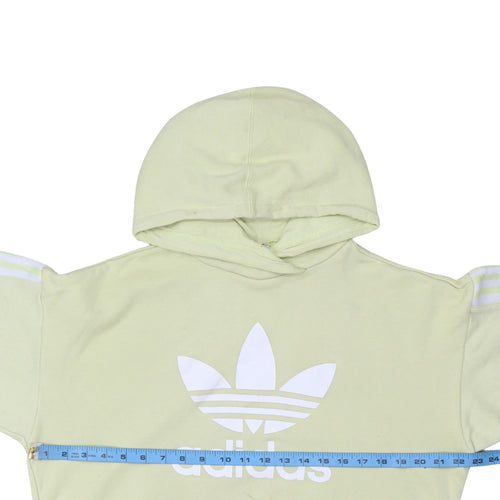 Adidas Womens Yellow Hooded Pullover Sweatshirt Size 10 Regular