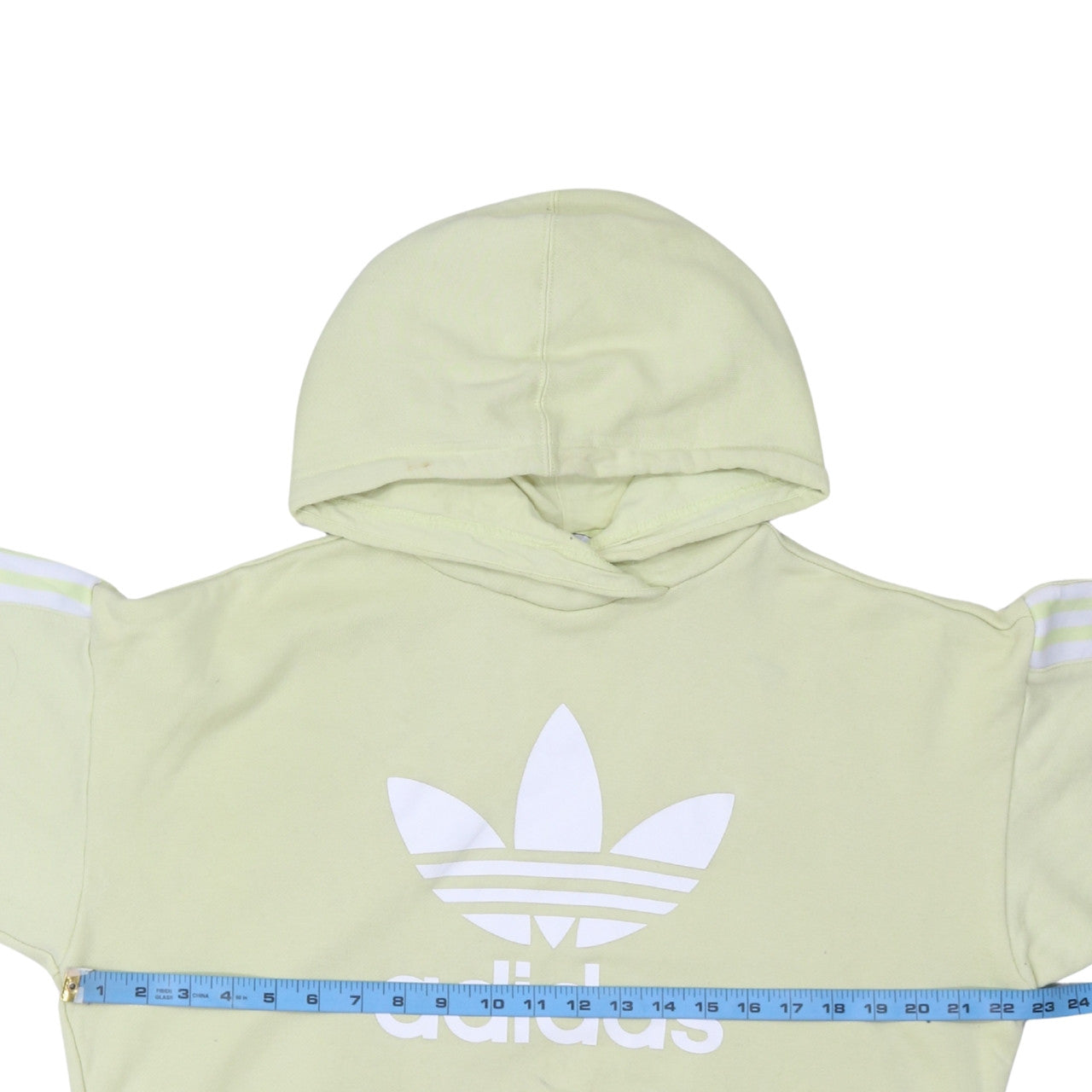 Adidas Womens Yellow Hooded Pullover Sweatshirt Size 10 Regular