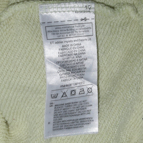 Adidas Womens Yellow Hooded Pullover Sweatshirt Size 10 Regular