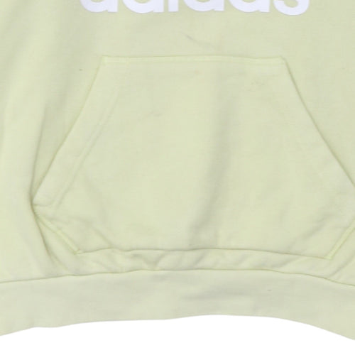 Adidas Womens Yellow Hooded Pullover Sweatshirt Size 10 Regular