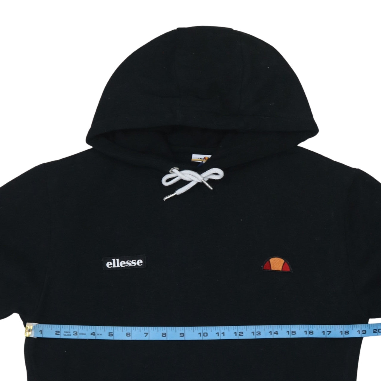 Ellesse Men's Black Pullover Hoodie S Embroidered Logo Fleece