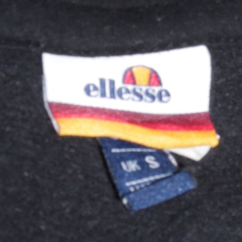 Ellesse Men's Black Pullover Hoodie S Embroidered Logo Fleece