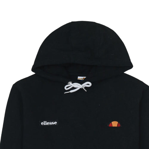 Ellesse Men's Black Pullover Hoodie S Embroidered Logo Fleece