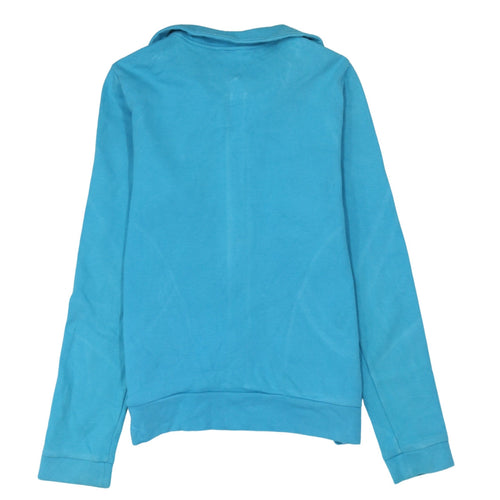 Adidas Women Blue Size 12 Track Jacket Full Zip Cotton Essentials