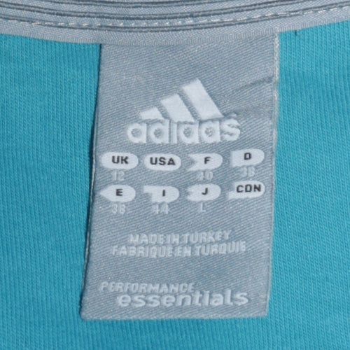 Adidas Women Blue Size 12 Track Jacket Full Zip Cotton Essentials