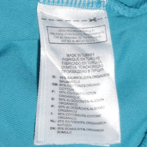 Adidas Women Blue Size 12 Track Jacket Full Zip Cotton Essentials