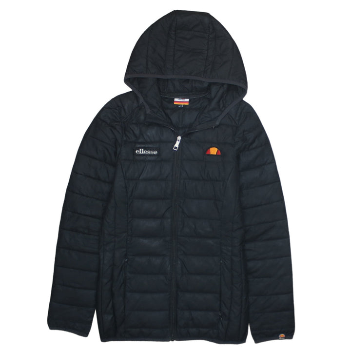Ellesse Women's Black Hooded Puffer Jacket Size 6 Regular Fit