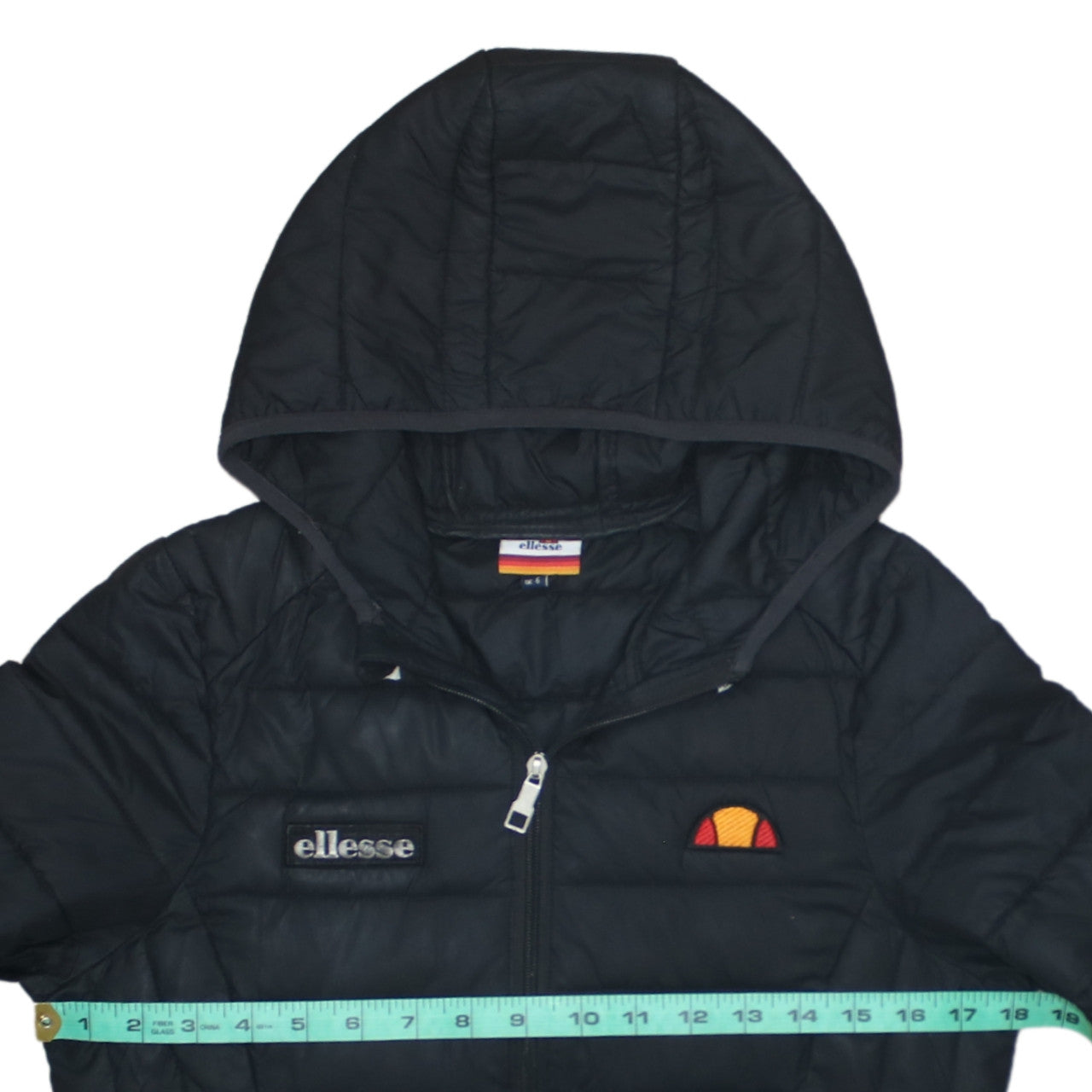 Ellesse Women's Black Hooded Puffer Jacket Size 6 Regular Fit