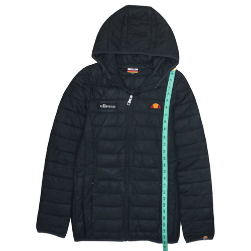 Ellesse Women's Black Hooded Puffer Jacket Size 6 Regular Fit