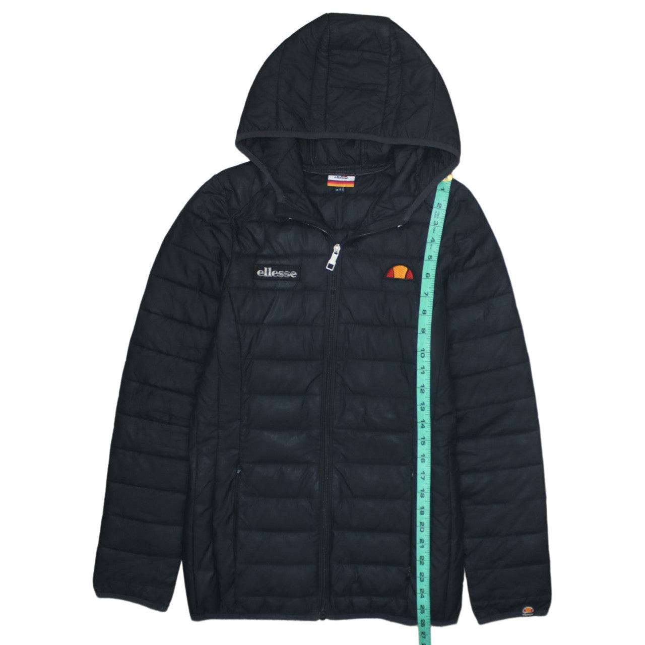 Ellesse Women's Black Hooded Puffer Jacket Size 6 Regular Fit
