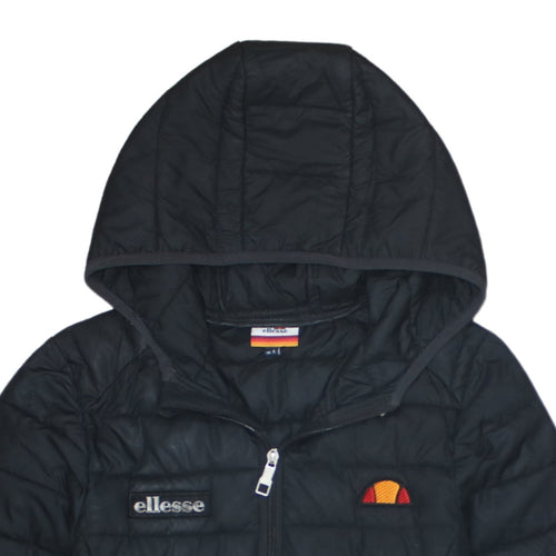 Ellesse Women's Black Hooded Puffer Jacket Size 6 Regular Fit