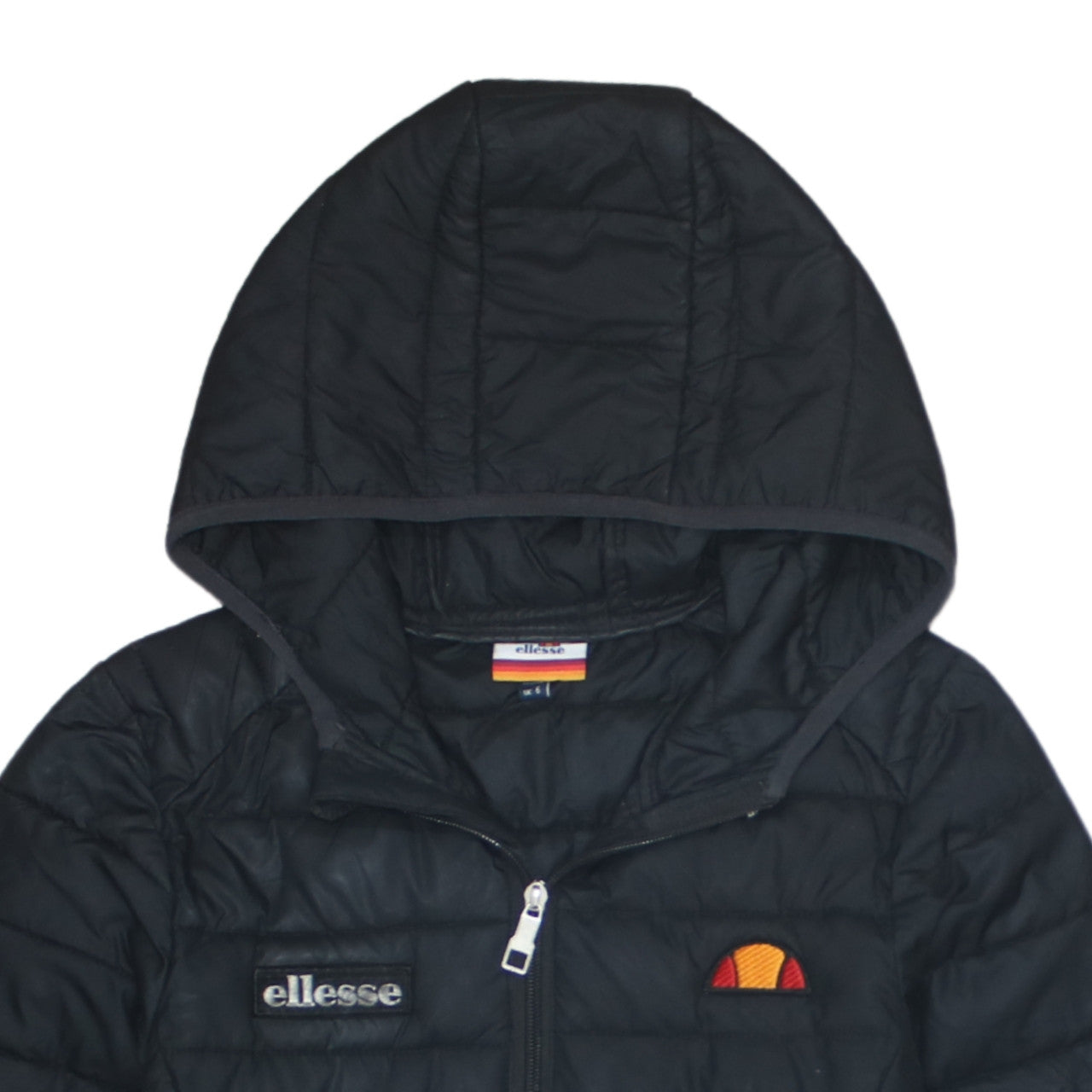 Ellesse Women's Black Hooded Puffer Jacket Size 6 Regular Fit